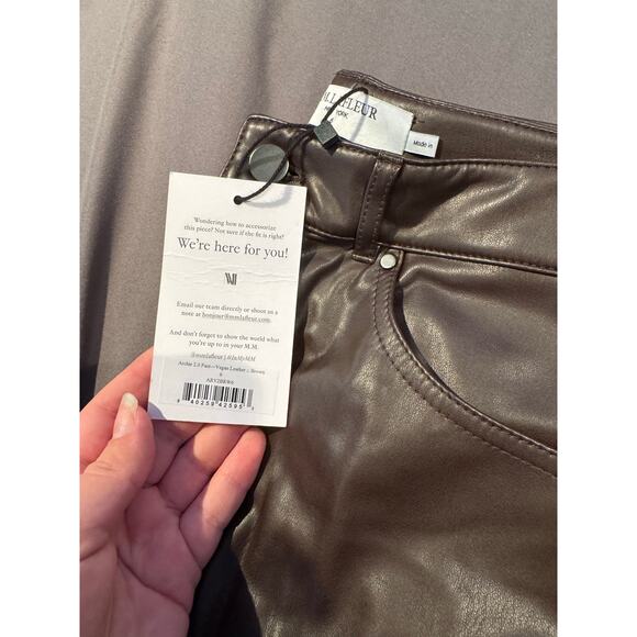 M.M. Lafleur The Archie Pant Vegan Leather Brown Size 6 - Picture 5 of 5
